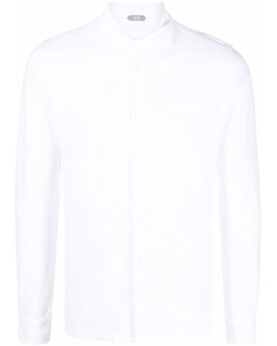 Zanone Long-sleeved Cotton Shirt - White