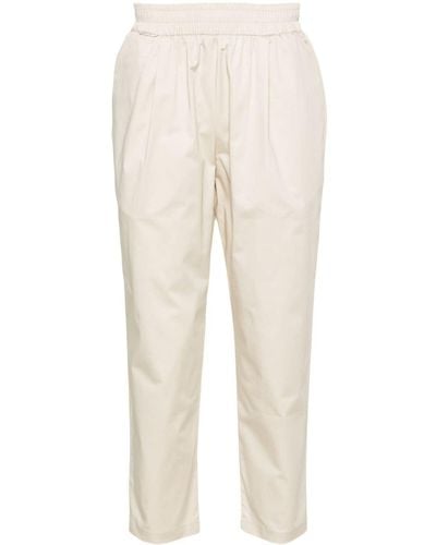 FAMILY FIRST Pleat-detail Tapered Trousers - Natural