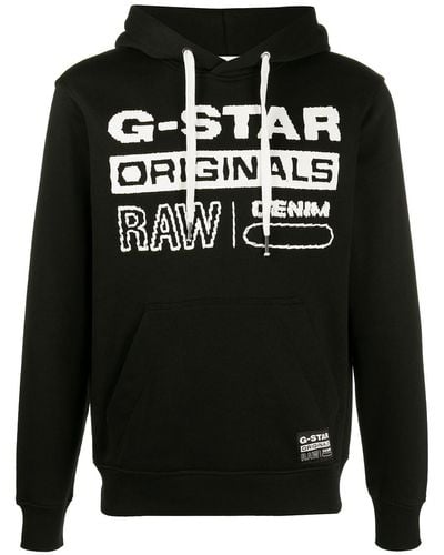 G-Star RAW ロゴ パーカー - ブラック