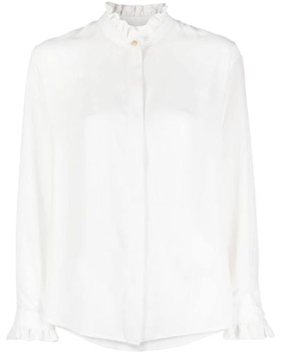 Claudie Pierlot Ruffled-collar Long-sleeved Shirt - White