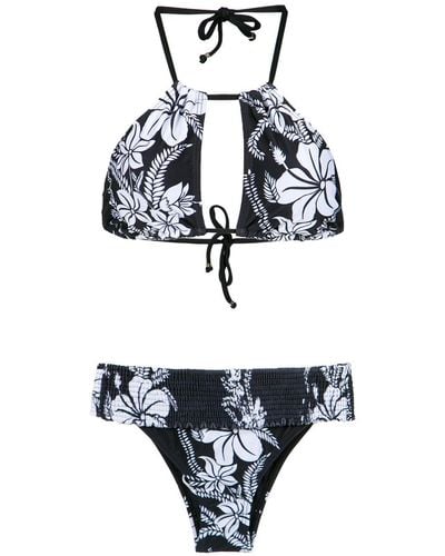 Amir Slama Floral print bikini set - Bianco