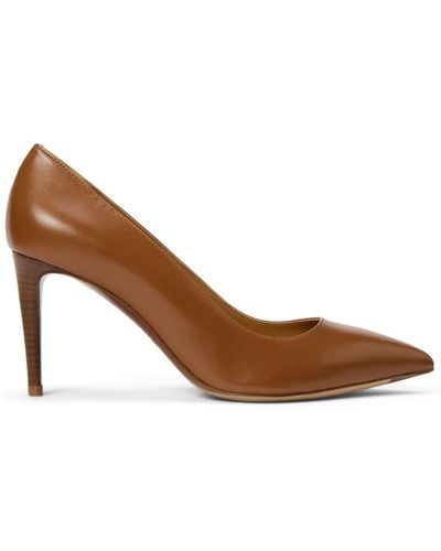 Ralph Lauren Collection Celia 100mm Leather Court Shoes - Brown