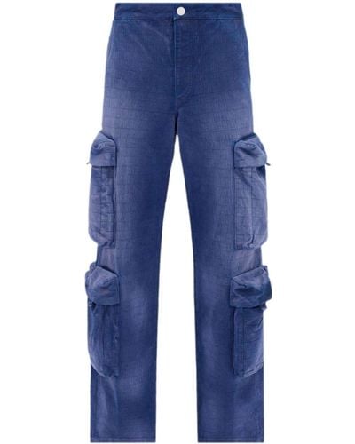 Amiri Logo-jacquard Cotton Cargo Jeans - Blauw