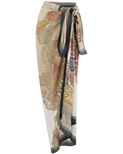 Amir Slama Palm Leaf Print Pareo - Multicolour