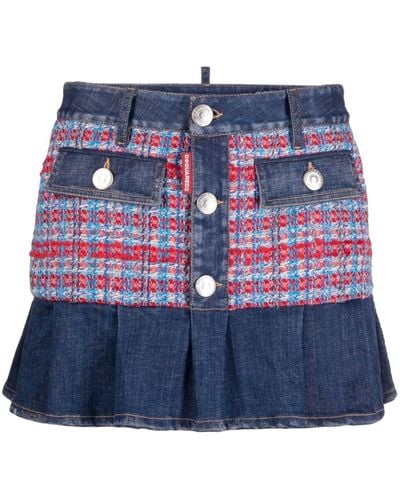 DSquared² Low-rise Denim Miniskirt - Blue