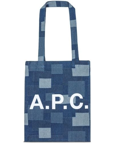 A.P.C. Lou Denim Shopper - Blauw