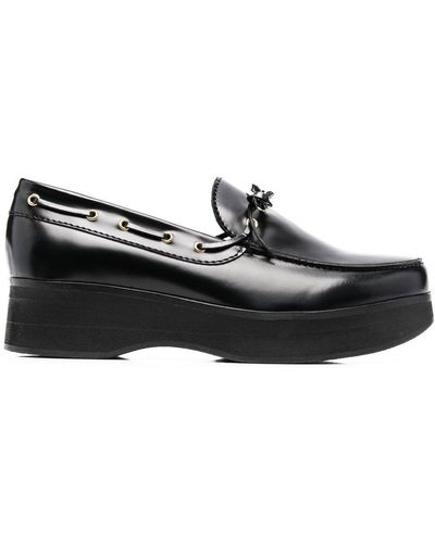 STEFAN COOKE Lace-up Platform Loafers - Black