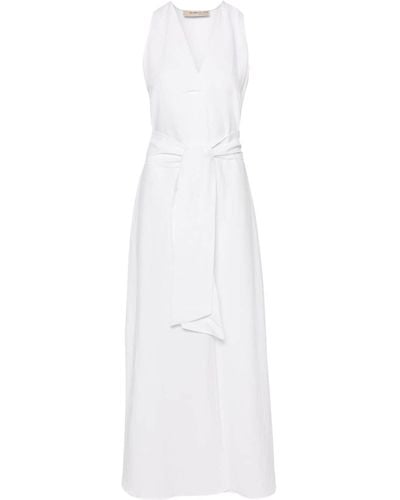 Blanca Vita Aralia Belted Maxi Dress - White