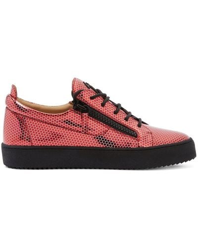 Giuseppe Zanotti Frankie Sneakers Met Print - Rood