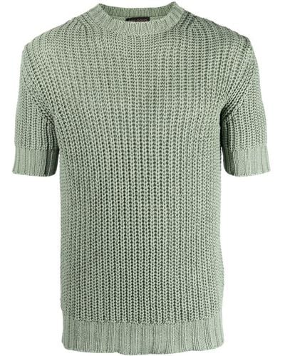 Dell'Oglio Short-sleeve Chunky-knit Sweater - Green