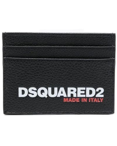 DSquared² Porte-cartes en cuir à logo imprimé - Blanc
