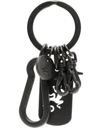 agnès b. Cut-out Logo Detail Keychain - Black