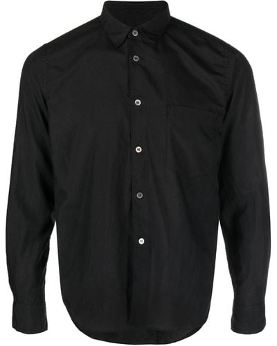 COMME DES GARÇON BLACK Long-sleeve Patch-pocket Shirt - Black