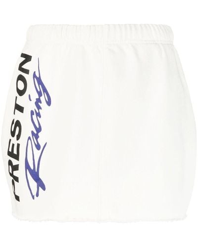 Heron Preston Falda elástica con logo estampado - Blanco
