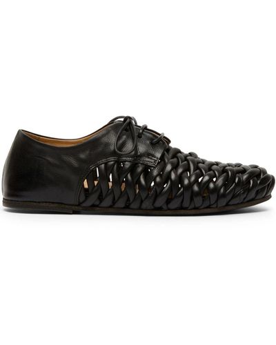 Marsèll Interwoven Leather Derby Shoes - Black