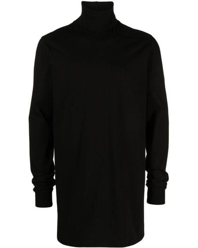 Rick Owens High-neck Organic Cotton Sweatshirt - Black