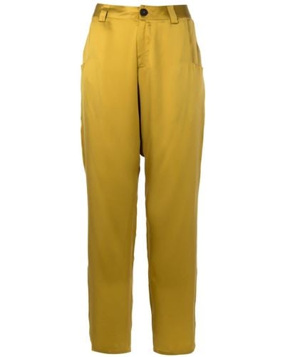 UMA | Raquel Davidowicz Straight-leg Silk Pants - Yellow