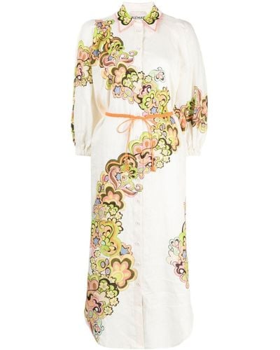 ALÉMAIS Kleid mit Blumen-Print - Mettallic