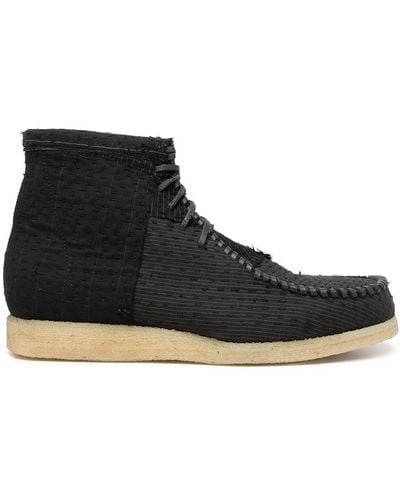 By Walid Lace-up Desert Boots - Black