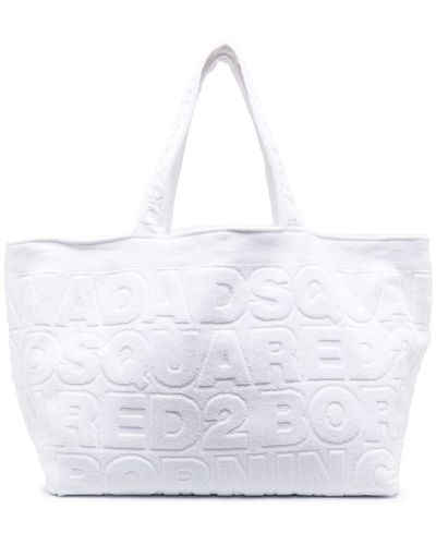 DSquared² Twin Logo-jacquard Tote Bag - White