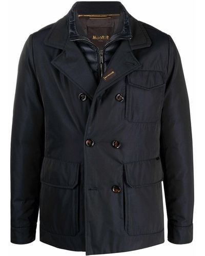 Moorer Double-breasted padded jacket - Azul