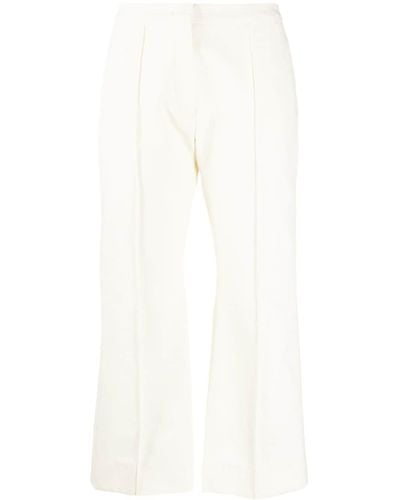 Jil Sander Cropped-Hose mit hohem Bund - Weiß