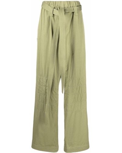 Stella McCartney Pantalon ample à taille haute - Vert
