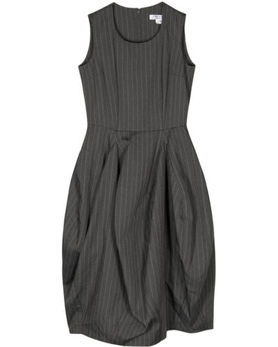 Comme des Garçons Pinstripe-pattern Bubble Midi Dress - Gray