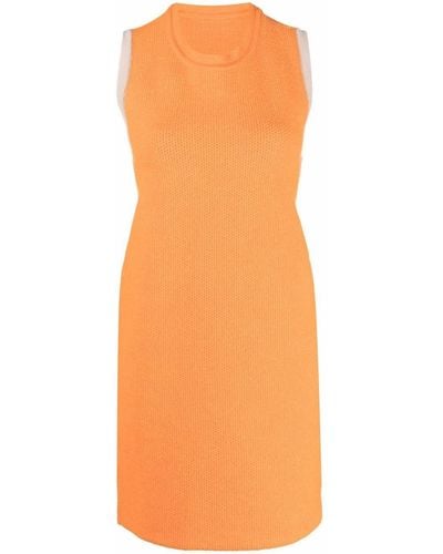 Jacquemus Sorbetto Contrast-trim Knitted Mini Dress - Orange