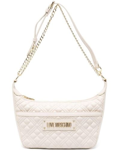 Love Moschino Logo-lettering Quilted Shoulder Bag - White