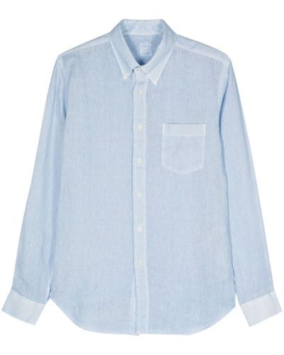 120% Lino Hemd aus Leinen-Chambray - Blau