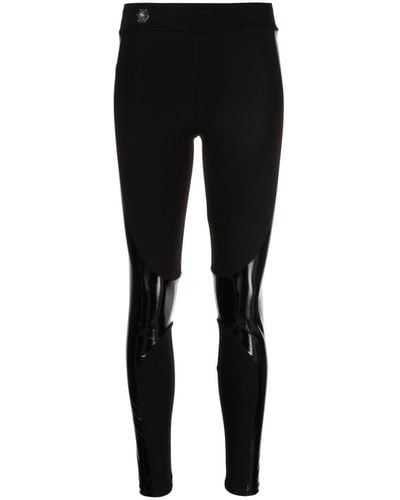 Philipp Plein Panelled Mid-rise leggings - Black
