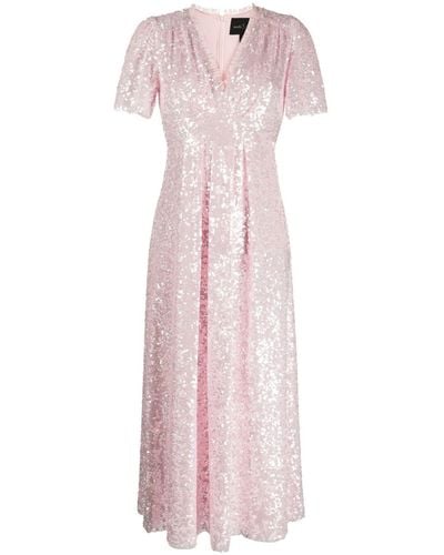 Needle & Thread Mila Sequin-embellished V-neck Midi Dress - Pink