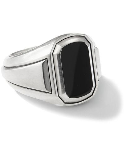 David Yurman Deco Signet Ring With Black Onyx