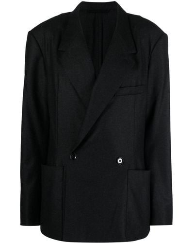 Lemaire Double-breasted Cashmere Blazer - Black