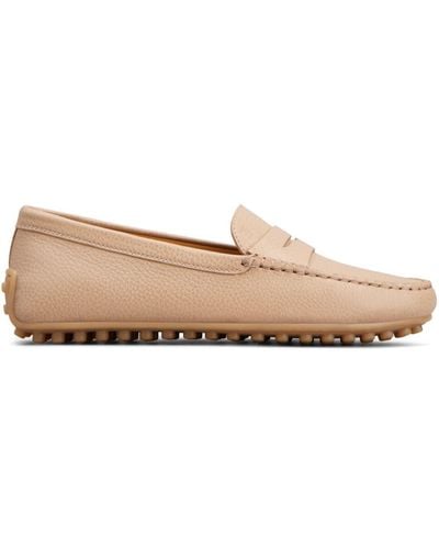 Tod's Penny-slot Detail Leather Loafers - Natural