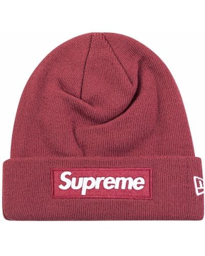 Supreme X New Era bonnet à logo Box - Marron
