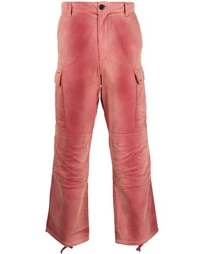 Heron Preston Distressed-effect Cotton Cargo Trousers - Red