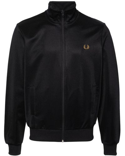 Fred Perry Logo-embroidered Track Jacket - Black
