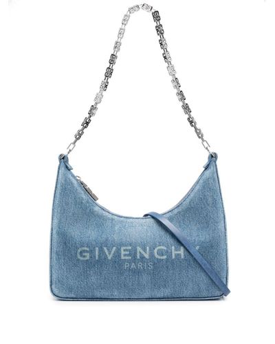 Givenchy Borsa a spalla denim Moon piccola - Blu