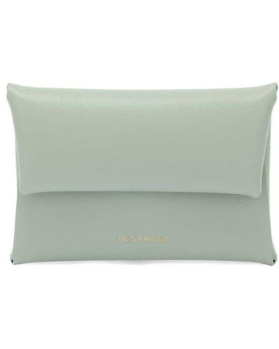 Jil Sander Logo-debossed Leather Coin Pouch - Grey