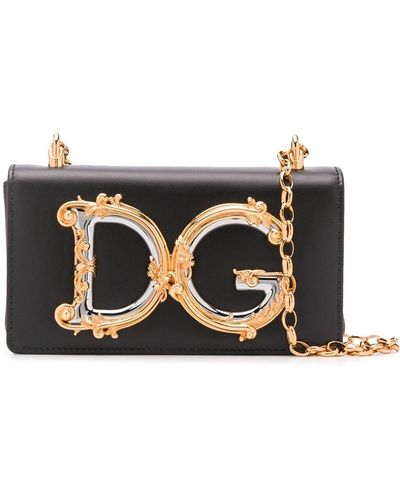Dolce & Gabbana ドルチェ&ガッバーナ ロゴ ショルダーバッグ - ブラック