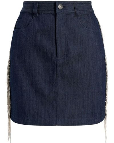 Cinq À Sept Dara Embellished Denim Skirt - Blue