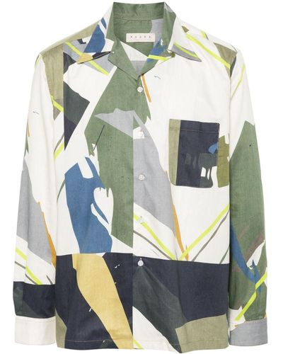 Paura Austin Hemd mit abstraktem Muster - Grün