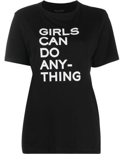 Zadig & Voltaire T-shirt à détail de slogan - Noir