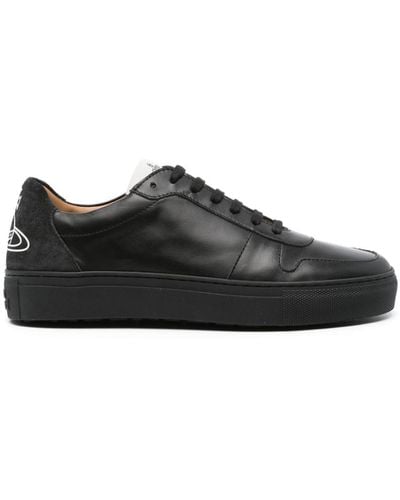 Vivienne Westwood Orb-print Leather Sneakers - Black