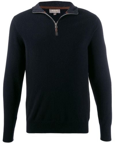 N.Peal Cashmere Zipped Detail Sweater - Black