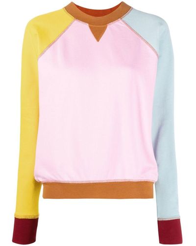 KENZO Colour-block Cotton Sweatshirt - Pink