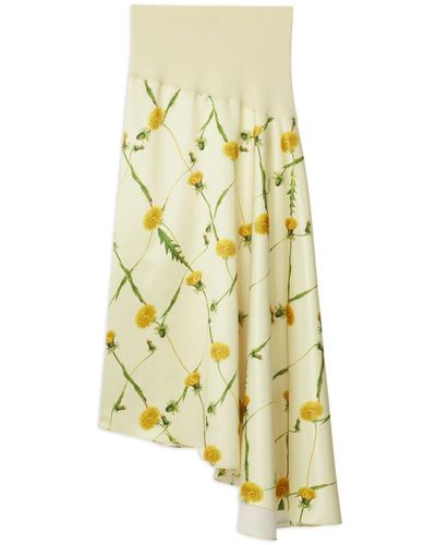 Burberry Dandelion-print Asymmetric Skirt - Yellow