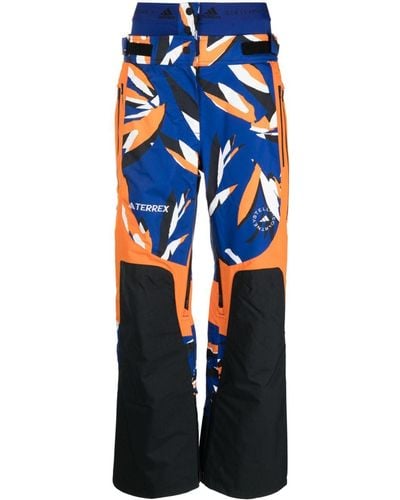 adidas By Stella McCartney Abstract-print Panelled Track Trousers - Blue